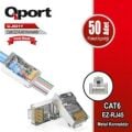 Qport Q-J601Y Cat6 50'lik Paket EZ-RJ45 Metal Yeni Nesil Konnektör