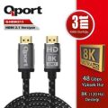 Qport Q-HDMI213 3m Hdmi Altın Uçlu Örgülü Kablo