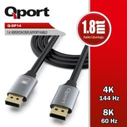 Qport Q-DP14 1.8m 1.4V Display Port Kablo