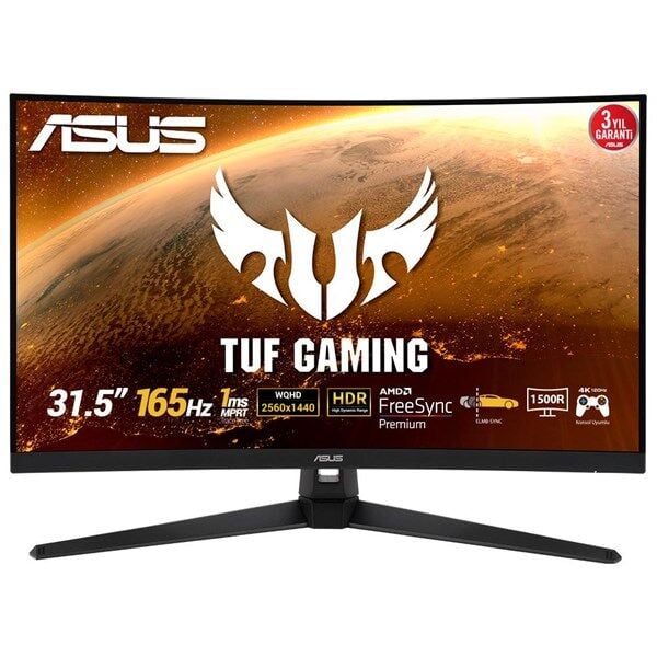 ASUS 31.5'' VA TUF GAMING VG32VQ1BR 1MS 165Hz HDMI-DP Kavisli Gaming Monitör (2560 X 1440) Outlet (Kutu Açık)