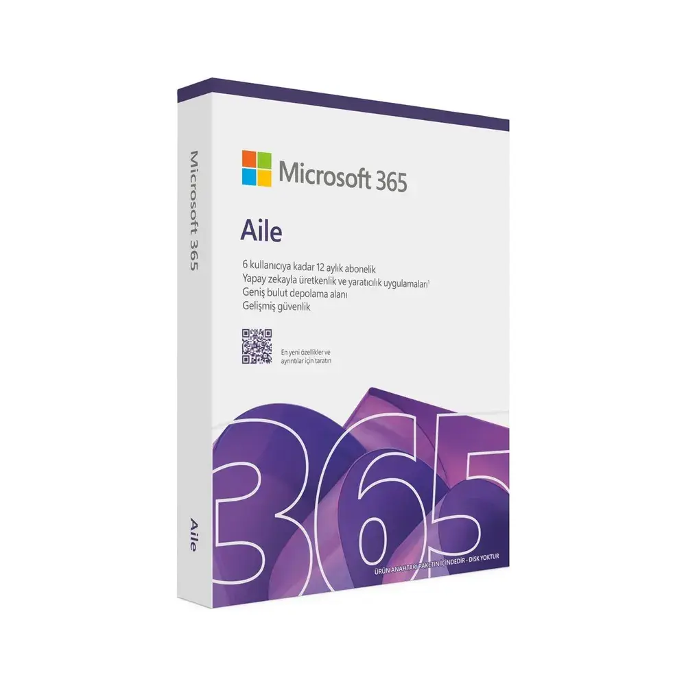 Microsoft 365 Aile 5 Kullanıcı ESD Lisans TR/ENG Win/Mac EP2-32296 1 YIL