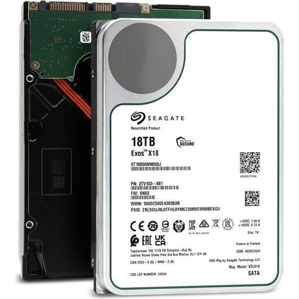 SEAGATE 3.5'' 18TB EXOS ST18000NM000J 256MB 7200RPM SATA-3 NAS VE GÜVENLİK DİSKİ