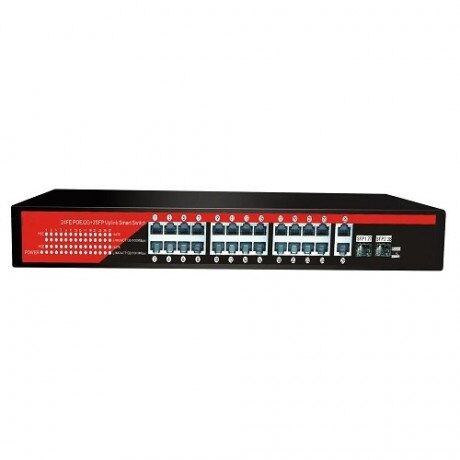 EZCOOL 24port EZ-24PSF-SFP GIGABIT 2-SFP 320W POE YÖNETİLEMEZ SWITCH