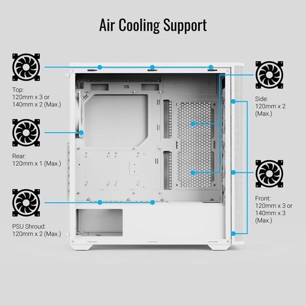 AEROCOOL D501A D501A-WT-V2 Gaming Mid-Tower PC Kasası