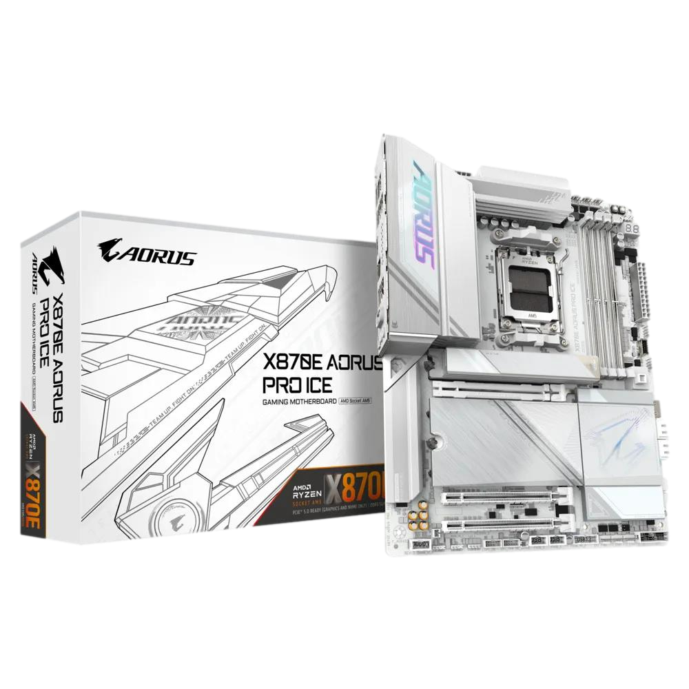 GIGABYTE AORUS PRO ICE X870E DDR5 HDMI DP PCIE 5.0 AM5 ATX BEYAZ
