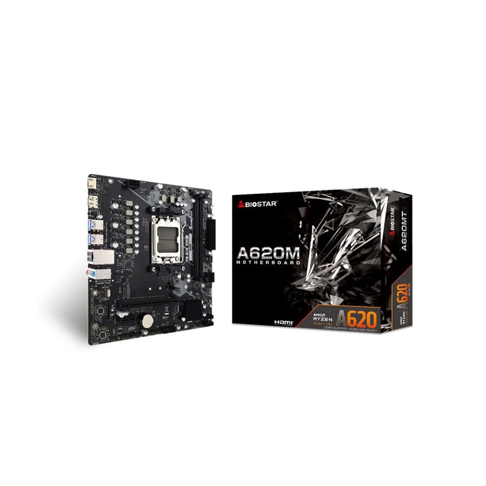 Biostar A620MT-E AMD AM5 DDR5 6000 HDMI DP M2 mATX