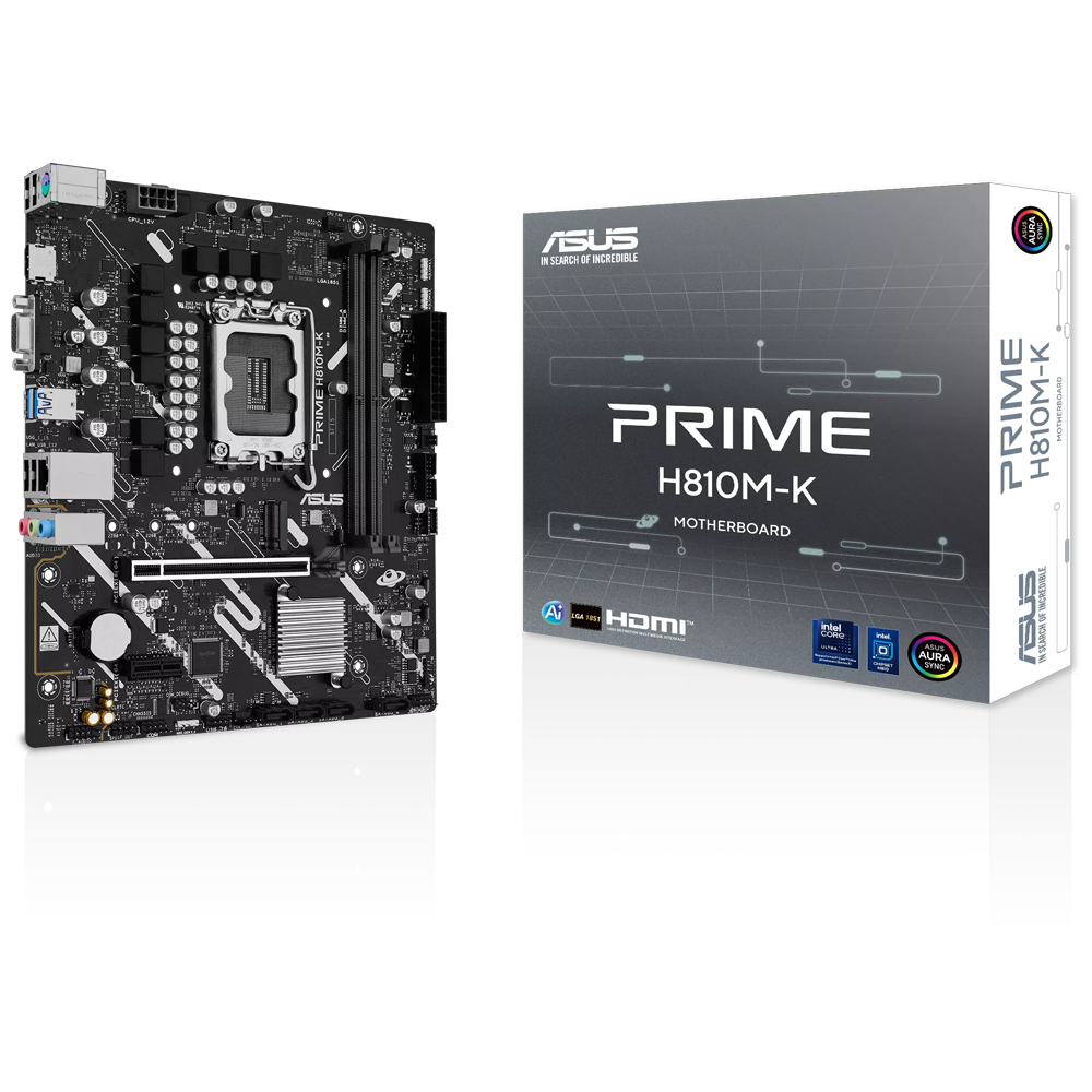 Asus PRIME H810M-K Intel 1851p DDR5 6400 HDMI VGA M2 USB3.2 mATX