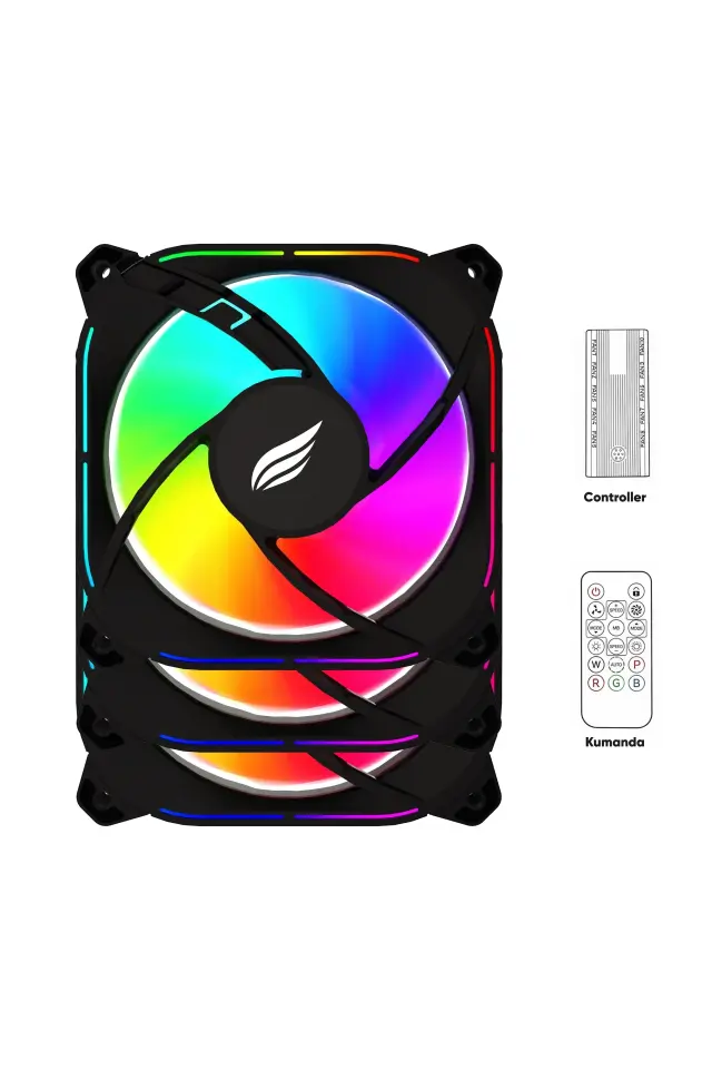 HAWK HF120-3SET GAMING HF120 SLIENTFORCE 120MM ARGB ÜÇLÜ SİYAH KASA FANI