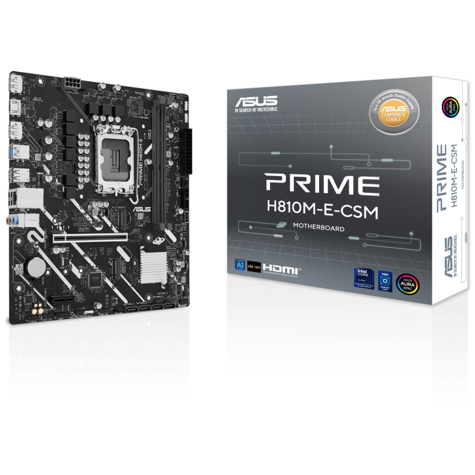 Asus PRIME H810M-E-CSM Intel 1851p DDR5 6400 HDMI DP 2xM2 mATX *Bundle*