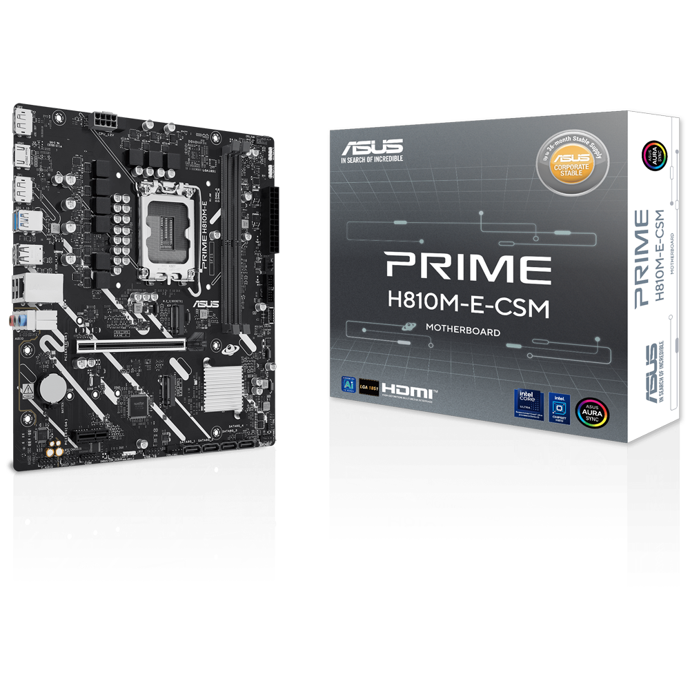 Asus PRIME H810M-E-CSM Intel 1851p DDR5 6400 HDMI DP 2xM2 USB3.2 mATX