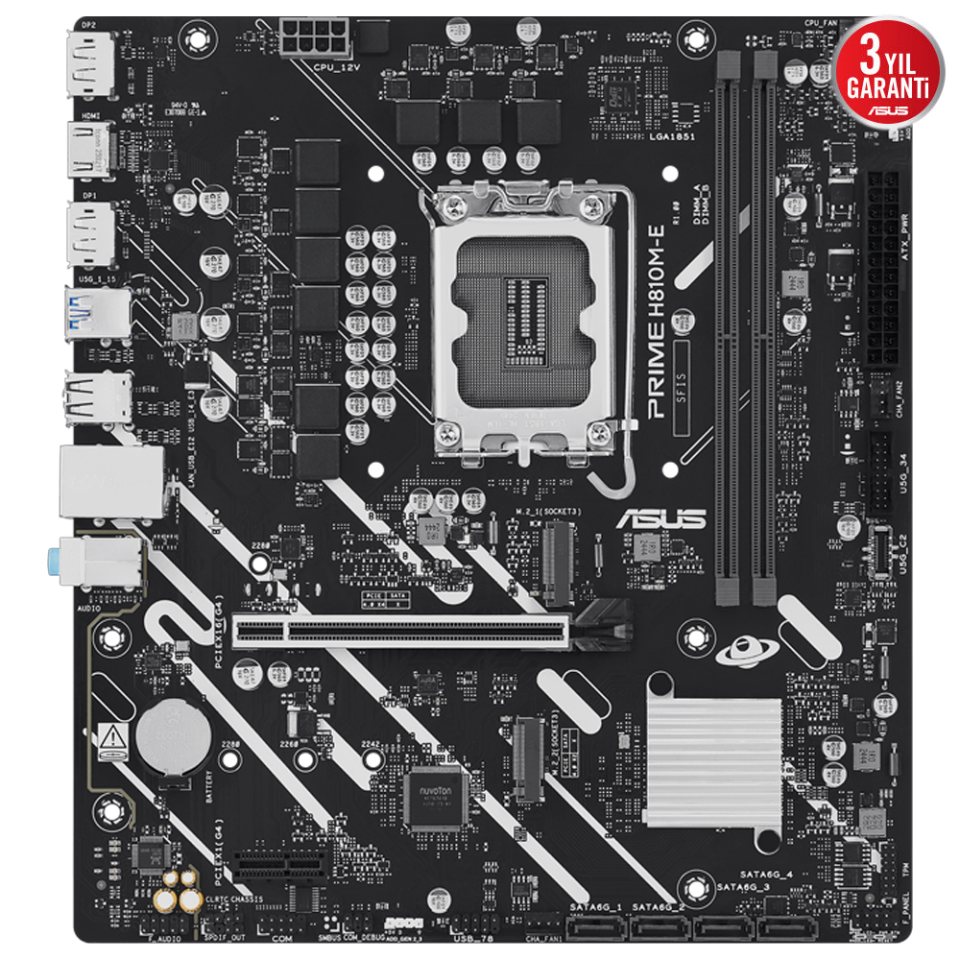 Asus PRIME H810M-E-CSM Intel 1851p DDR5 6400 HDMI DP 2xM2 USB3.2 mATX