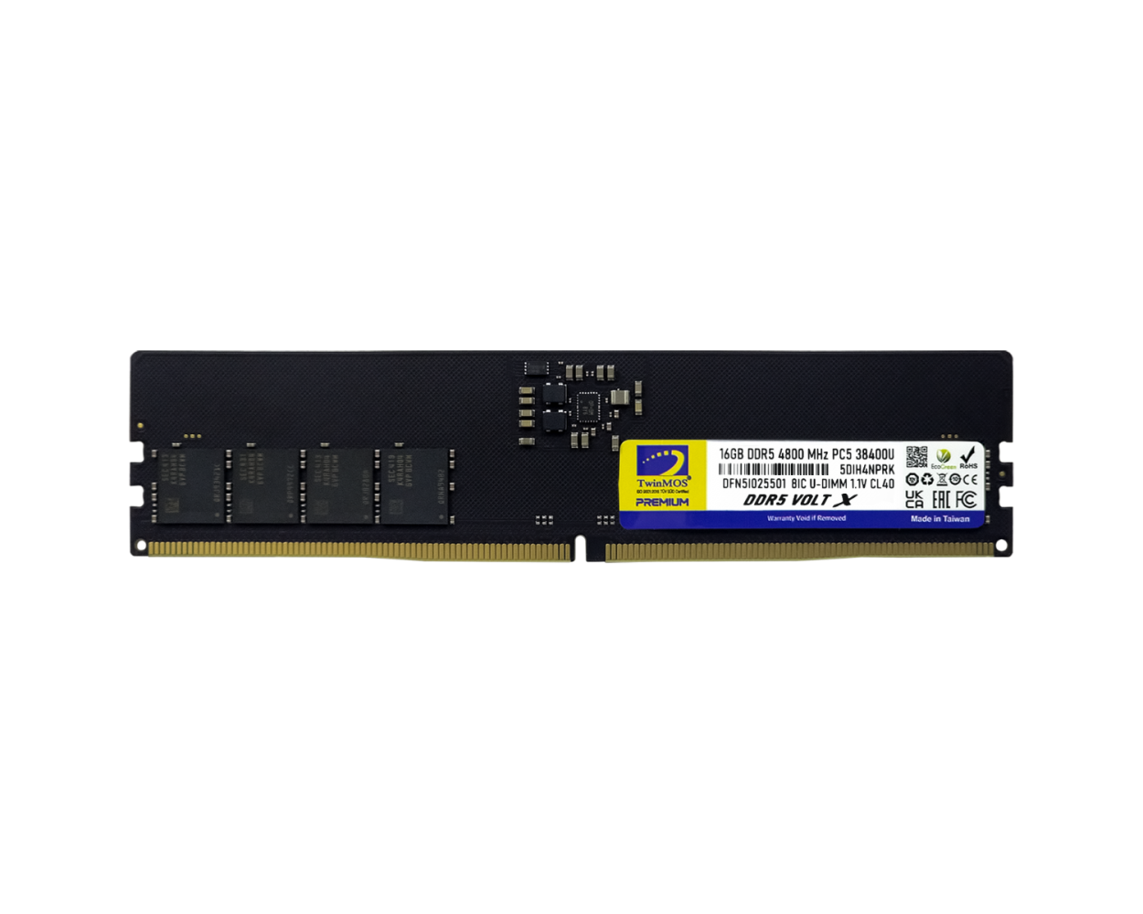TWINMOS 16GB DDR5 4800MHZ CL40 PC RAM VALUE TMD516GB4800U40
