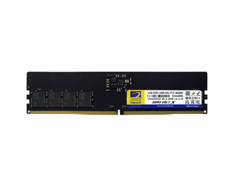 TWINMOS 16GB DDR5 4800MHZ CL40 PC RAM VALUE TMD516GB4800U40