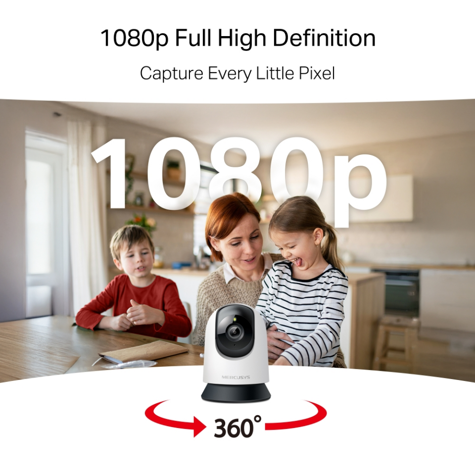 MERCUSYS 2mp 4mm Kablosuz Wıfı Pan-Tilt IP Kamera MC200