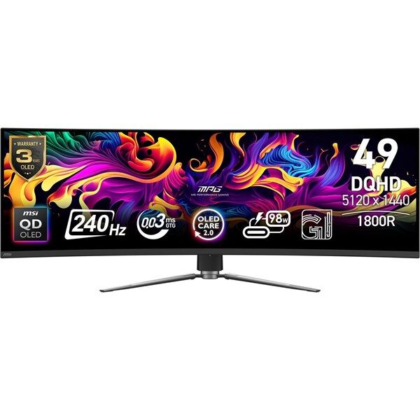 MSI 49'' QD-OLED MPG 491CQPX 0.03MS 240HZ HDMI-DP USBC KAVISLI GAMING MONİTÖR 5120X1440