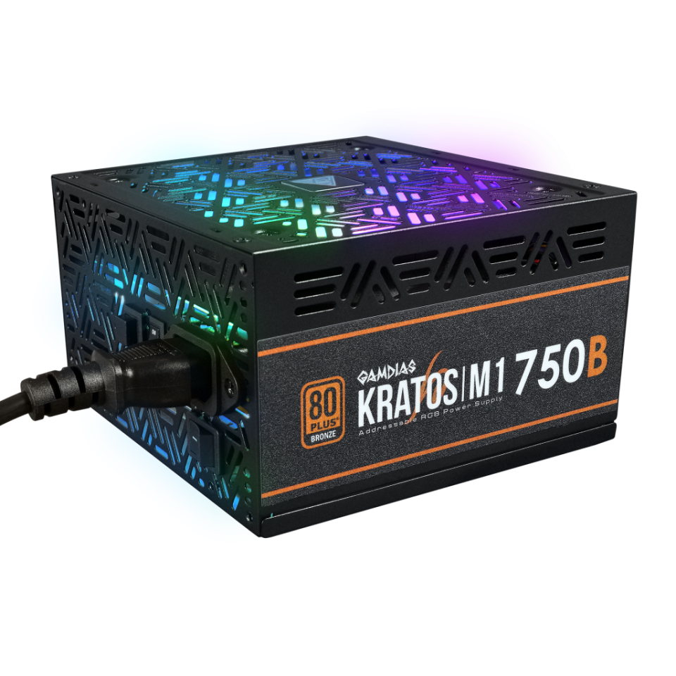 GAMDIAS 750W 80+ BRONZE KRATOS M1-750B 12cm RGB Fanlı Power Supply