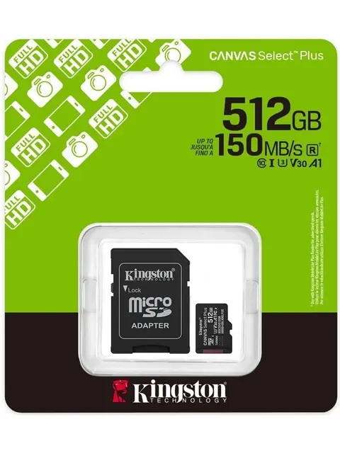 512 GB KINGSTON MICRO SD CL10 SDCS3/512GB