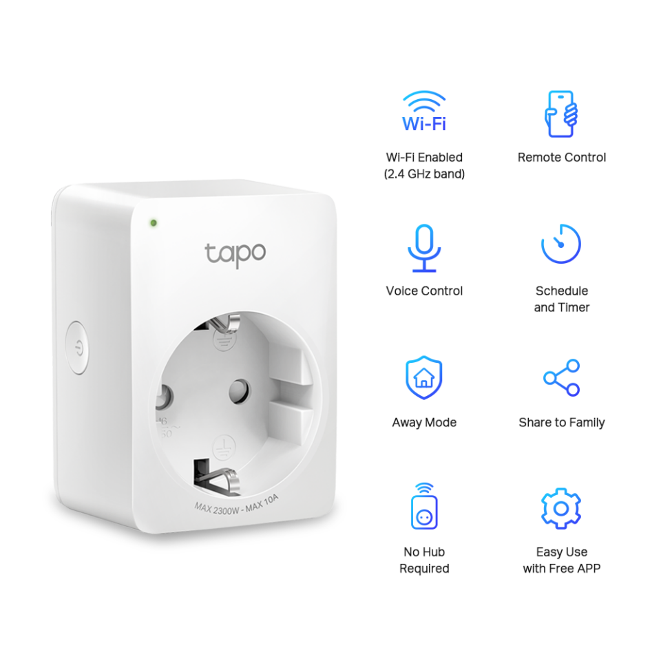 TP-LINK TAPO P100 Mını Wi-Fi Akıllı Priz 1-li paket