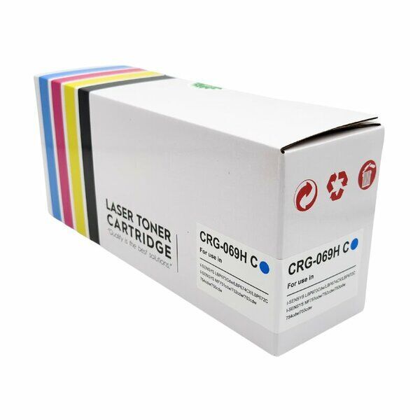 Tonerkopi Canon CRG 069H CY Çipli Muadil Toner Yüksek Kapasiteli (Baskı Kapasitesi 5500 Syf.)