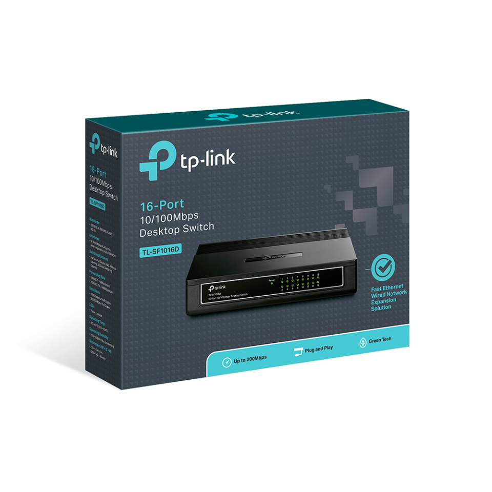 TP-LINK 16port 10/100 Yönetilemez Switch TL-SF1016D