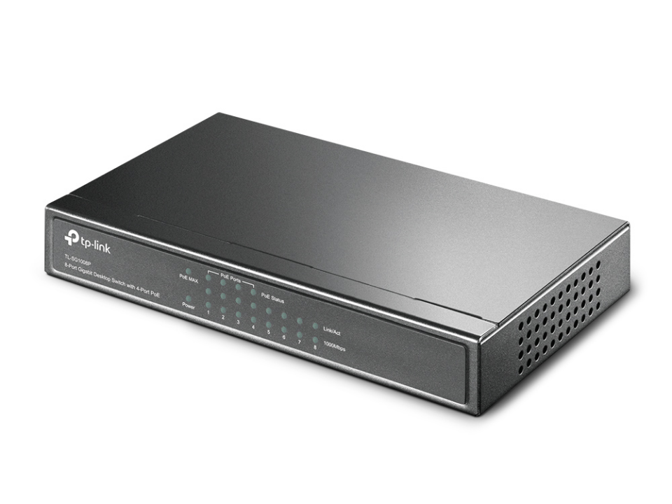 TP-LINK 8port 64w 4port PoE Gigabit Yönetilemez Switch TL-SG1008P