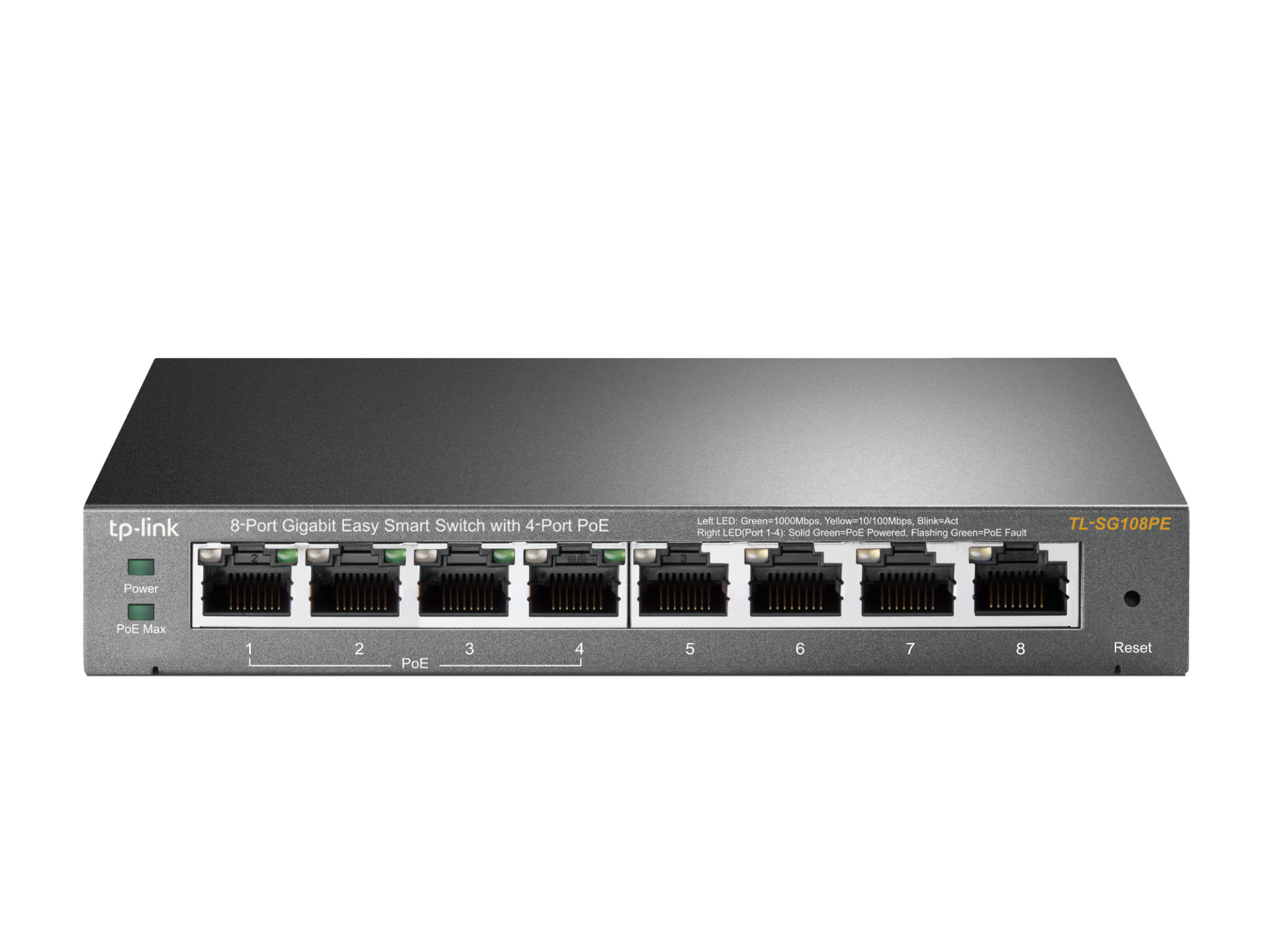 TP-LINK 8port 55w 4port PoE Gigabit Yönetilebilir Switch TL-SG108PE