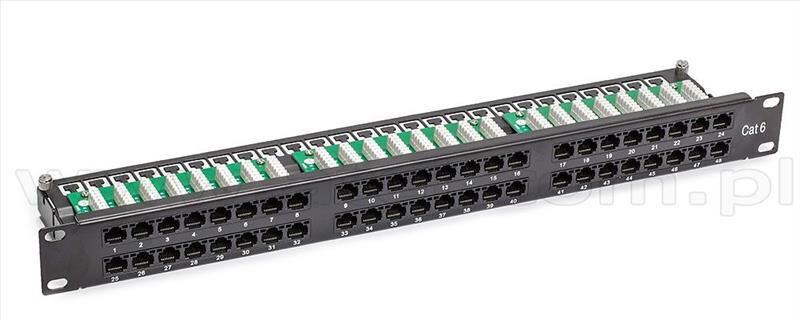 ODS 1U 50PORT Patch Panel CAT3 UTP RAC SLIDING SİYAH 10C-SB1U50PCAT3-RL1A