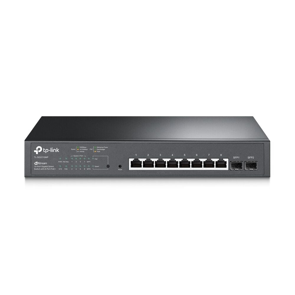 TP-LINK TL-SG2210MP 10Port Gigabit Smart Switch with 8-Port PoE+ Switch
