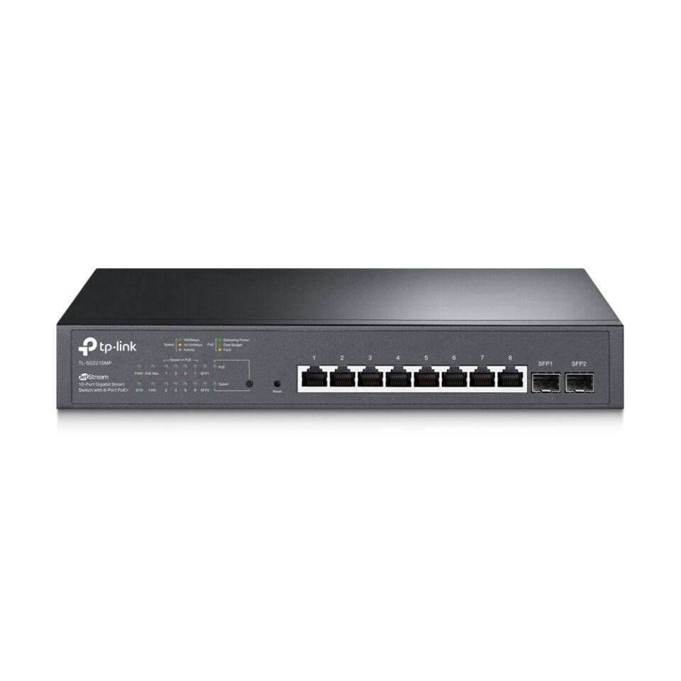 TP-LINK TL-SG2210MP 10Port Gigabit Smart Switch with 8-Port PoE+ Switch