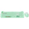 Everest KM-6283 CATTY Renkli Tuşlu Yeşil 2.4 ghz + BT Kablosuz Q Multimedia Klavye + Mouse + Pad Set