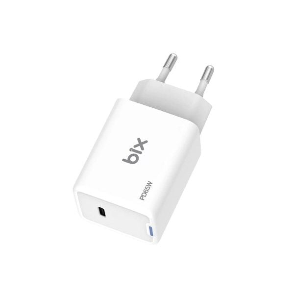BIX BX1P65G-WE 65W ŞARJ ADAPTÖR (TYPE-C) Beyaz PPS ÖZELLİKLİ