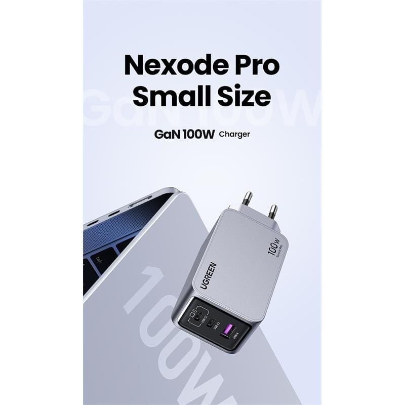 UGREEN NEXODE PRO 100W GAN HIZLI 25874 ŞARJ CİHAZI TYPE-C QC PD 2XUSB-C, 1XUSB-A UZAY GRİSİ