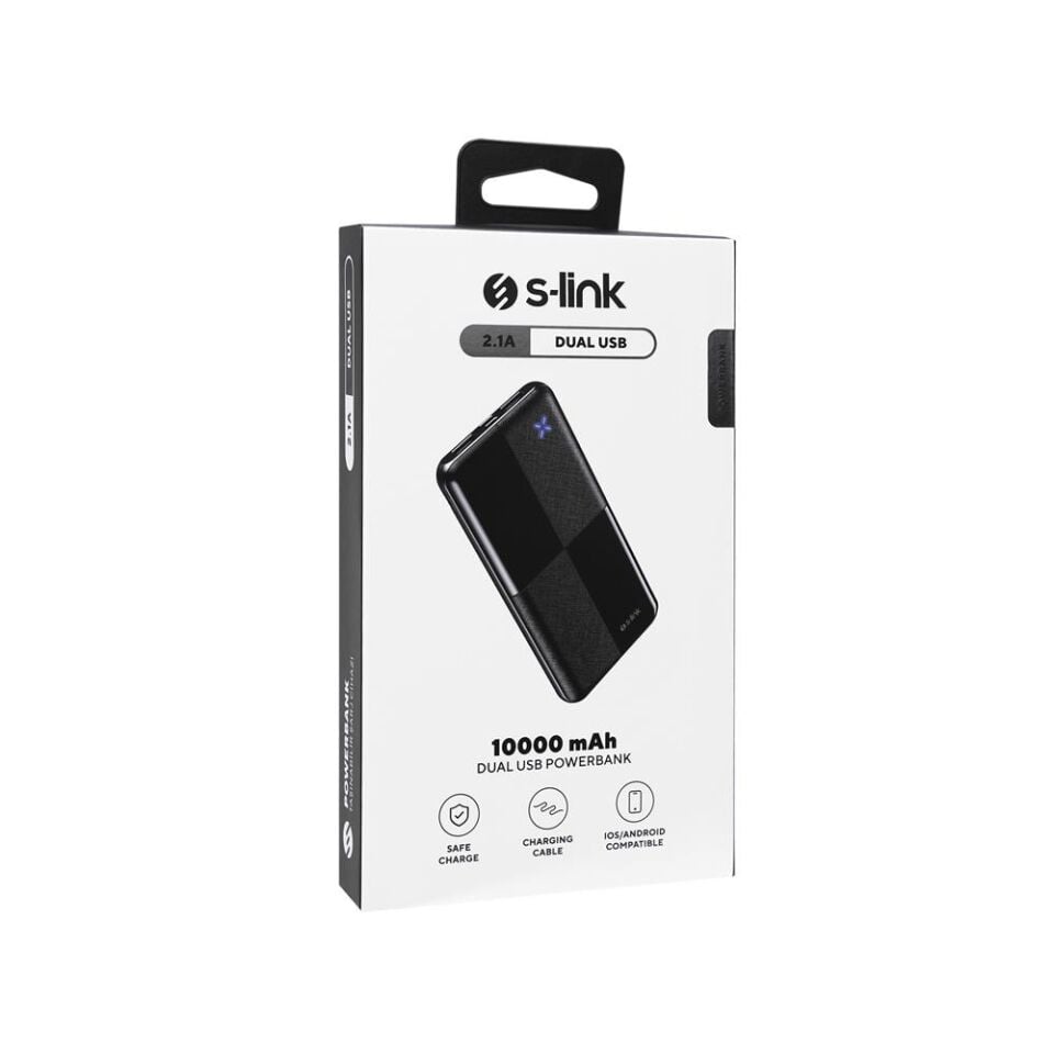 S-LINK IP-G12N 10000MAH USB + MICRO + TYPE-C SIYAH POWERBANK