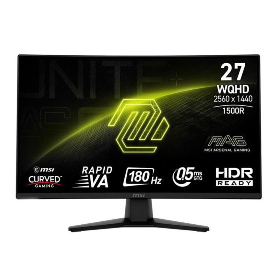 MSI 27'' MAG 274CQF Curved 1500R VA RAPID 0.5ms Adaptıve-Sync Siyah WQHD Monitör