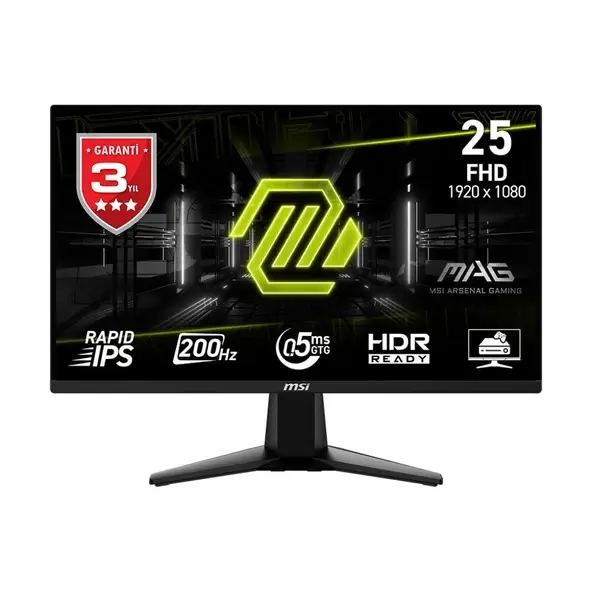 MSI 24.5'' MAG 255F E20 Flat RAPID IPS 0.5MS (GTG) FreeSync Siyah FHD Monitör