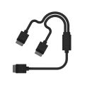 CORSAIR CL-9011124-Ww iCUE LINK Kablosu, Düz konektörlü 1x 600 mm Y Kablosu, Siyah