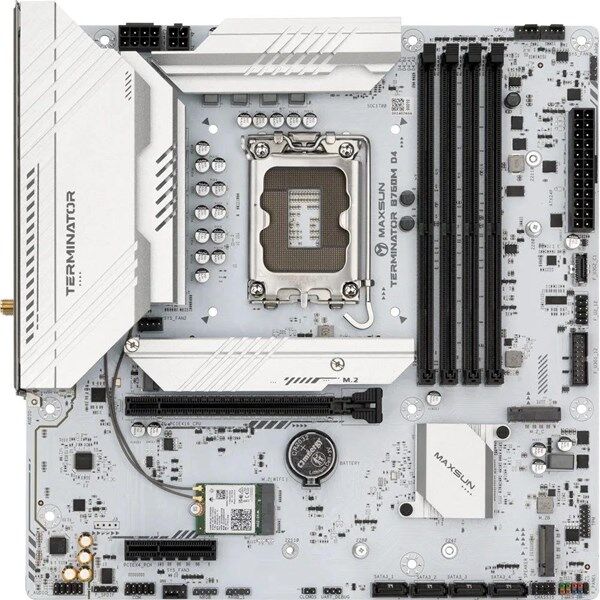 MAXSUN TERMINATÖR B760M D4 ICE DDR4 HDMI-DP PCIE 4.0 1700P MATX BEYAZ
