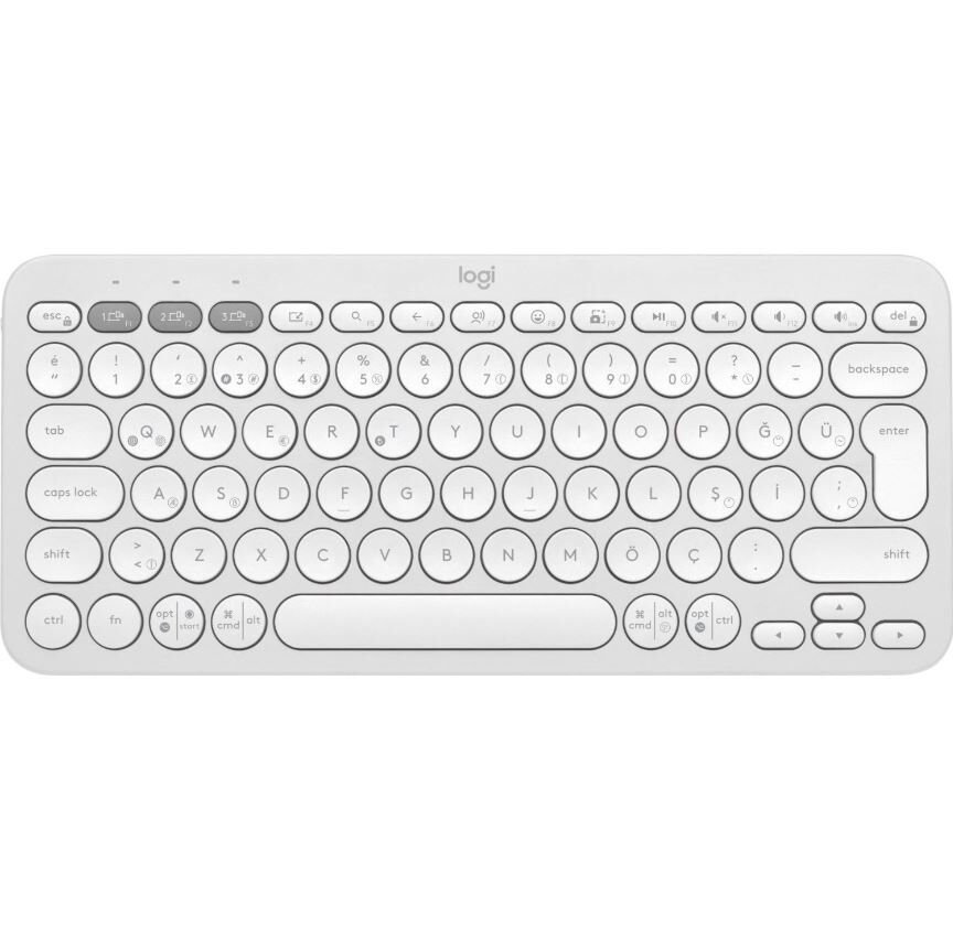 LOGITECH Pebble Keys 2 K380s Bluetooth Q Trk Beyaz Klavye (920-011859)