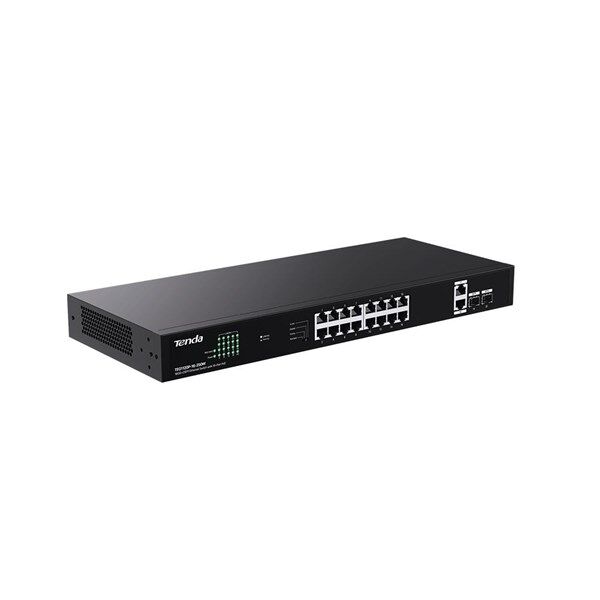 TENDA 16port PoE 250w 2-SFP 2-Uplink Gigabit Yönetilemez Switch TEG1120P-16-250W