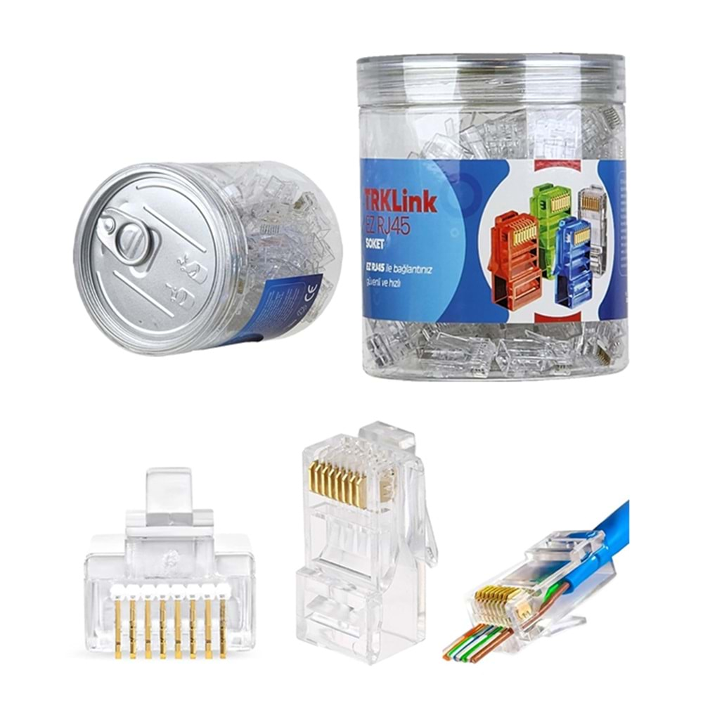 TRKLINK EZ RJ45 Konnektör 100'lü Paket
