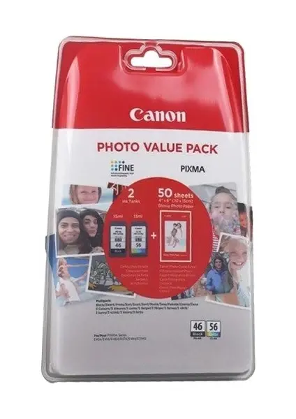 Canon PG-46 / CL-56 2'li Mürekkep Kartuş + Kağıt Hediye