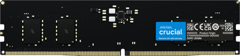 CRUCIAL 8GB DDR5 4800MHZ CL40 PC RAM VALUE CT8G48C40U5