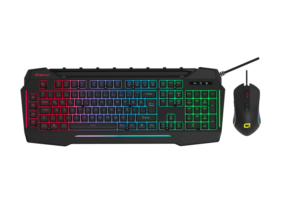 QUANTUM DualStrike Kablolu USB Q Trk RGB Gamıng Klavye -  Mouse Set