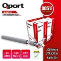 Qport Q-CAT6Y 305M UTP 23Awg PE Network Ağ Kablosu Gri