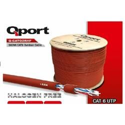 Qport Q-CATO2RHF Makaralı 23AWG CAT6 500M UTP LSZH(Yanmaz) Outdoor Turuncu Kablo