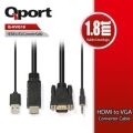 Qport Q-HVG18 Hdmı To Vga 1,8 Metre Çevirici Kablo