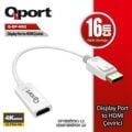 Qport Q-DP-HD2 DP To HDMI Çevirici 4K 60Hz