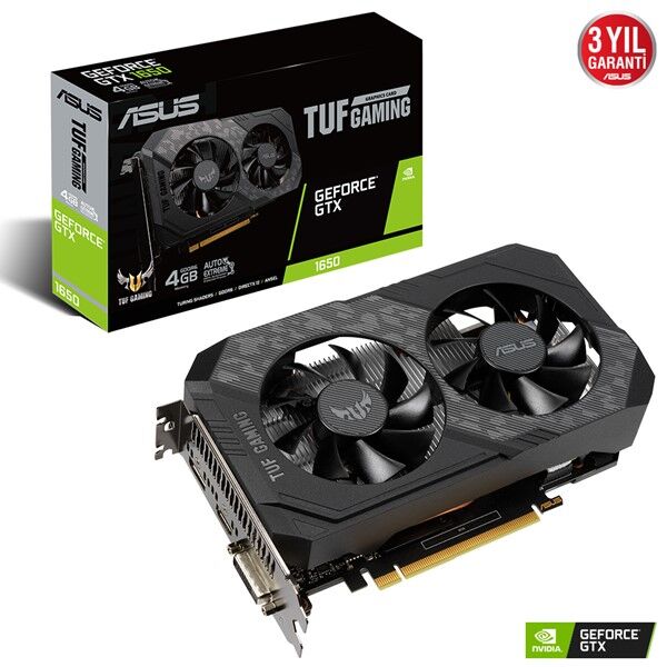 ASUS GTX1650 4GB TUF GTX1650-4GD6-P-GAMING GDDR6 128bit HDMI DVI DP PCIe 16X v3.0