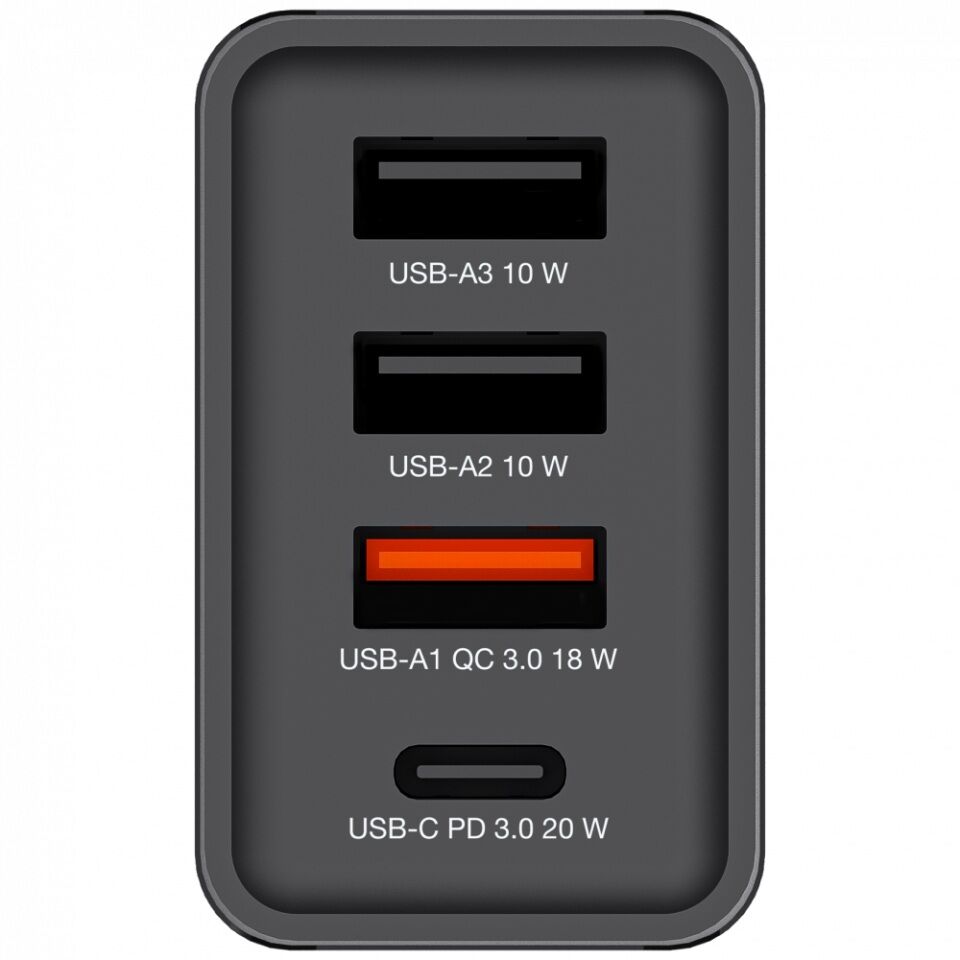 VERBATIM CHR-30EU1 30W 4 Bağlantı Noktalı USB Duvar Şarj Cihazı - Siyah