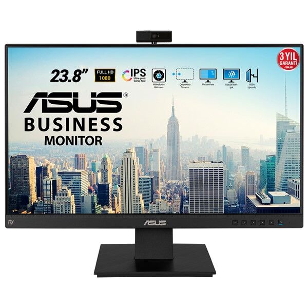 ASUS 23.8'' IPS BE24EQK 5MS 60Hz HDMI-DP EV Ofis Tipi Monitör (1920 X 1080) Web Kameralı